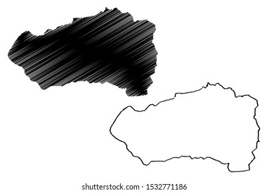 Cabanas Department (Republic of El Salvador, Departments of El Salvador) map vector illustration, scribble sketch Cabanas map