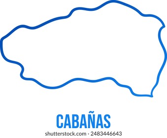 Mapa de degradado simple azul del departamento de Cabanas