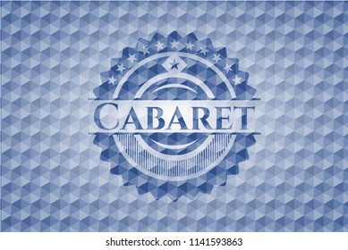 Cabaret blue polygonal emblem.