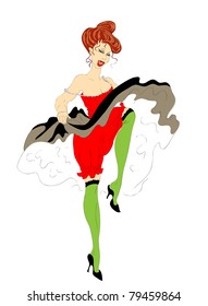 cabaret dancer dances cancan
