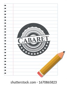 Cabaret Emblem zeichnen mit Bleistift-Effekt. Vektorillustration Illustration. Detaillierte Angaben.