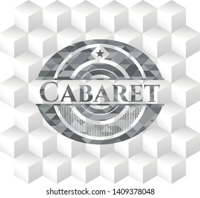 Cabaret grey emblem with geometric cube white background