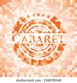 Cabaret orange mosaic emblem with background