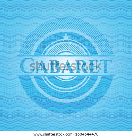 Cabaret water wave representation style badge. Vector Illustration. Detailed.
