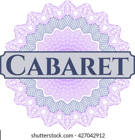 Cabaret, in abstrakter, linearer Rosette geschrieben
