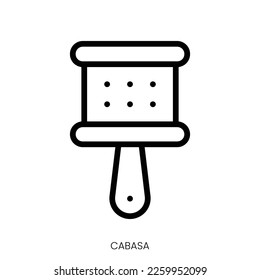 Cabasa-Symbol. Line Art Design einzeln auf weißem Hintergrund