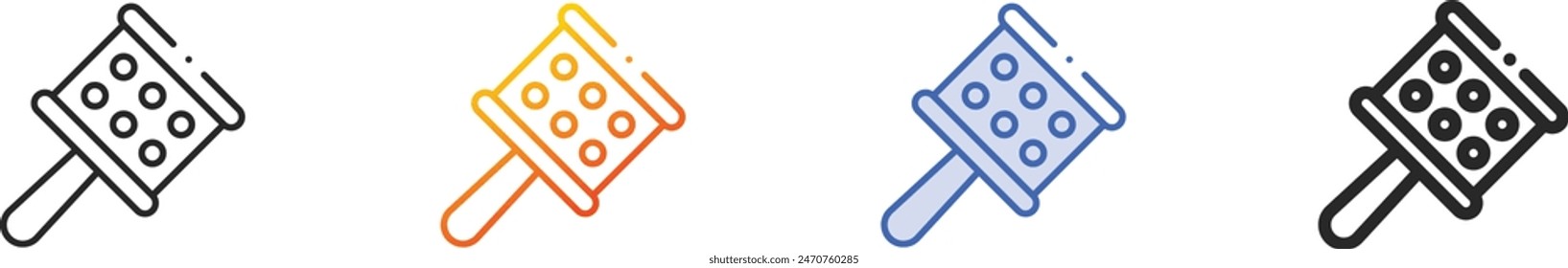 cabasa icon.Thin Linear, Gradient, Blue Stroke and bold Style Design Isolated On White Background