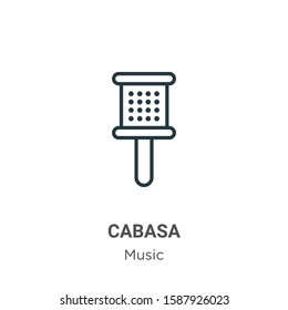 Cabasa outline vector icon. Thin line black cabasa icon, flat vector simple element illustration from editable music concept isolated on white background