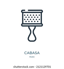 cabasa thin line icon. instrument, beat linear icons from music concept isolated outline sign. Vector illustration symbol element for web design and apps.