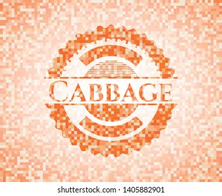 Cabbage abstract orange mosaic emblem