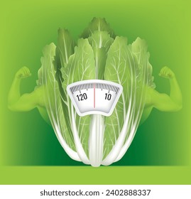 cabbage arm muscles weighing machine.
