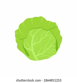 Basura con grandes hojas verdes brillantes. Nutrición vegetariana. El concepto de alimentos frescos y saludables. Ingrediente orgánico para ensalada. Ilustración de diseño de icono de vector plano de dibujos animados