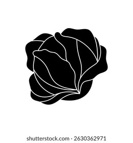 Cabbage black icon. Natural vegetarian food. Healthy eating. Vector illustration
