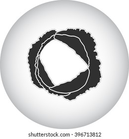 Cabbage black simple icon on round background