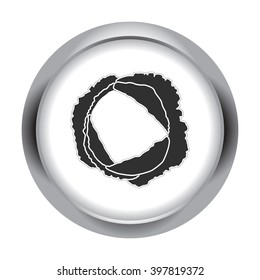 Cabbage black simple icon on round background