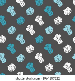 Cabbage and cabbages vector graphic art seamless pattern can be use for background and apparel design