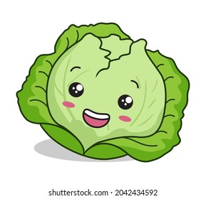 cabbage cartoon kawaii mascot vector