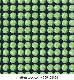 A lot of cabbage depicted on a dark background. Healthy food. Healthy lifestyle. Vector illustration.