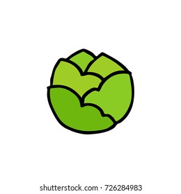 cabbage doodle icon