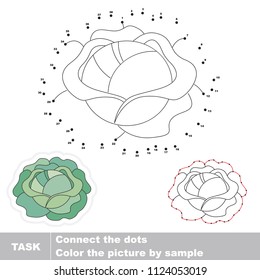 Cabbage. Dot to dot educational game for kids.