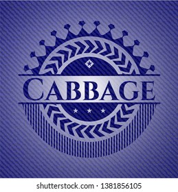 Cabbage emblem with denim high quality background