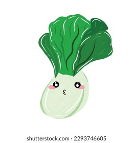 cabbage emotion characater vector illustration