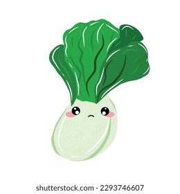 cabbage emotion characater vector illustration