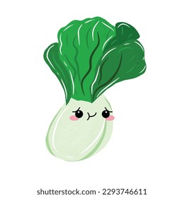 cabbage emotion characater vector illustration