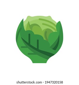 Cabbage Flat Icon Logo Illustration Vector Isolated. Chinese Food and Restaurant Icon-Set. Suitable for Web Design, Logo, App, and Upscale Your Business.