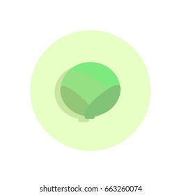 Cabbage flat icon. Round colorful button, circular vector sign, logo illustration. Flat style design