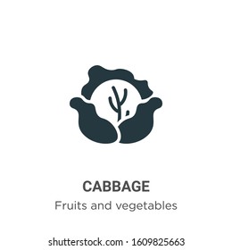 Cabbage glyph icon vector on white background. Flat vector cabbage icon symbol sign from modern fruits collection for mobile concept and web apps design.