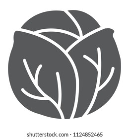 Cabbage glyph icon, vegetable and diet, vegetarian sign, vector graphics, a solid pattern on a white background, eps 10.