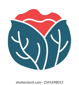 Cabbage Glyph Two Color Icon For Personal And Commercial Use.

