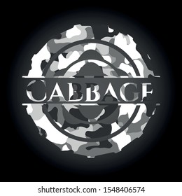 Cabbage grey camouflaged emblem. Vector Illustration.