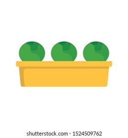 Cabbage ground pot icon. Flat illustration of cabbage ground pot vector icon for web design