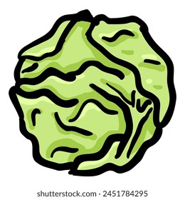 Cabbage Hand Drawn Doodle Icon