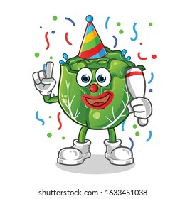 cabbage happy clown cartoon. cartoon mascot vector