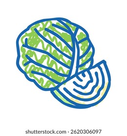 Repollo vegetal saludable doodle icono bosquejo Vector. repollo vegetal saludable signo. ilustración de símbolo aislado