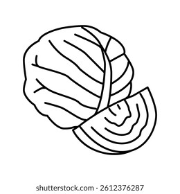 cabbage healthy vegetable line icon vector. cabbage healthy vegetable sign. isolated contour symbol black illustration