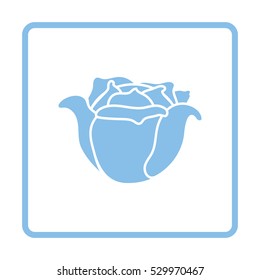 Cabbage icon. Blue frame design. Vector illustration.