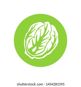 Cabbage icon button. Cabbage vector icon or symbol for web design