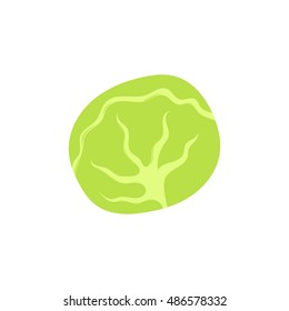 Cabbage icon in cartoon style isolated on white background vector illustration