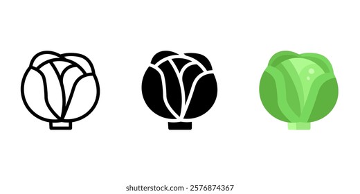 Cabbage icon. Crucifers vegetables sign. Agriculture symbol. Green vegetables pictogram.