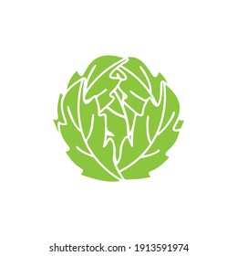 Cabbage icon design template vector isolated