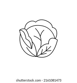 Cabbage icon in line style icon, isolated on white background