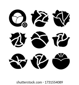 cabbage  icon or logo isolated sign symbol vector illustration - Collection of high quality black style vector icons
