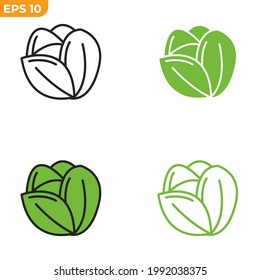 cabbage icon symbol template for graphic and web design collection logo vector illustration