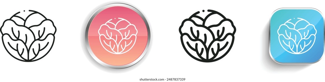 cabbage icon. Thin Linear, Regular and Button Style Design Isolated On White Background