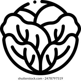 cabbage icon. Thin Linear Style Design Isolated On White Background
