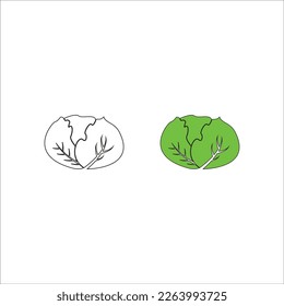 CABBAGE ICON VECTOR ILLUSTRATION SYMBOL DESIGN